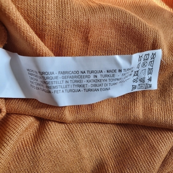 Zara Ribbed Slip Spaghetti Strap Orange Midi Dress New With Tag Size Medium - Picture 11 of 11